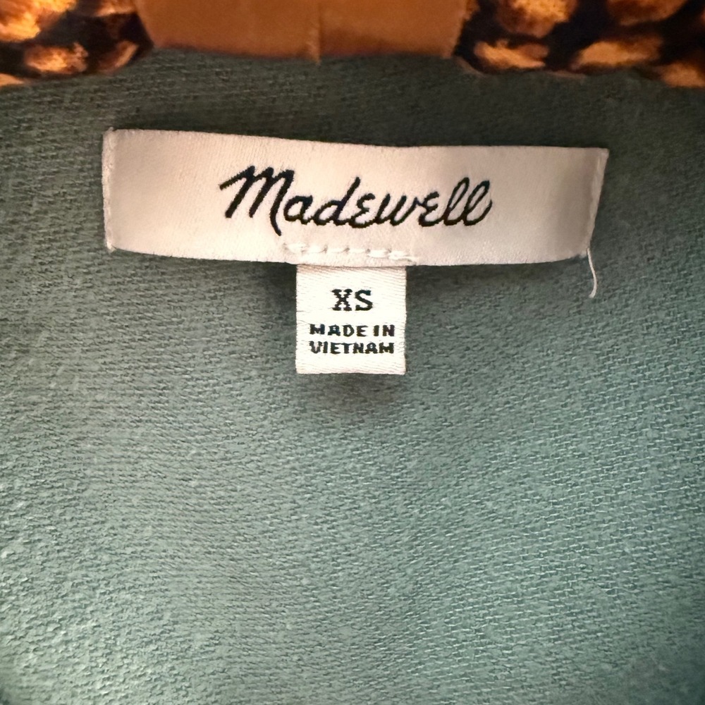 Madewell Womens Sage Green Cotton Flannel Oversized Shirt Jacket Shacket XS - Picture 3 of 6